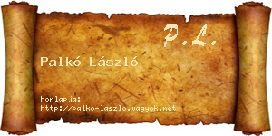 Palkó László névjegykártya